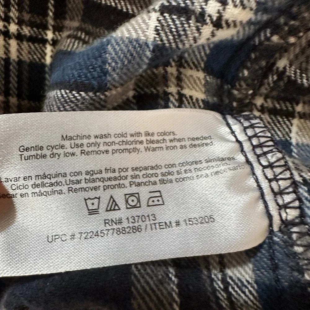 Woolrich‎ Flannel Men's 2XL XXL Blue Plaid Checkered Long Sleeve Button Up Shirt - Picture 12 of 14
